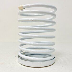 Vintage 1995 SPECTRUM White Coil Pen Pencil Cup Holder Desk Office Organizer